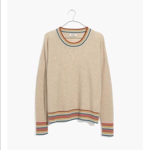 ISCO madewell Rainbow Trim Cashmere Sweater